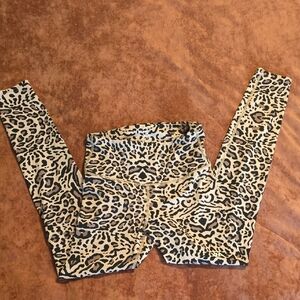 RVCA Tan and Black Animal Print Leggings